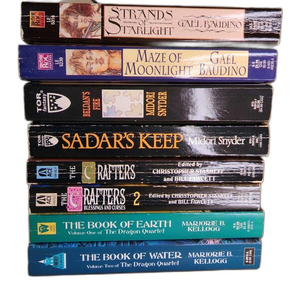 Lot of 8 Fantasy and Magic Books by Baudine, Snyder, Stasheff, Kellogg Paperback - Picture 2 of 6